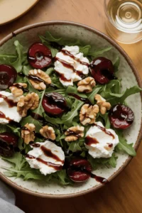 Cottage Cheese & Cherry Balsamic Salad with Walnuts