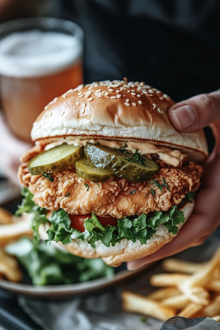 Crispy Dill Pickle-Brined Fried Chicken Sandwiches