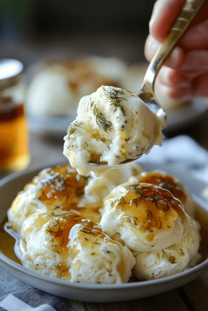 Dill Pickle Ice Cream with a Honey Drizzle 4 dill pickle ice cream3