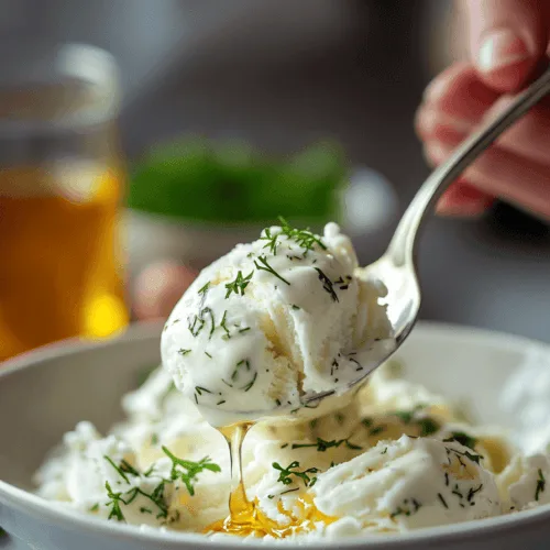 Dill Pickle Ice Cream with a Honey Drizzle 6 dill pickle ice cream4