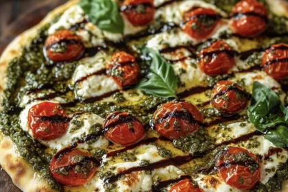 Cherry Tomato and Burrata Flatbread with Basil Pesto 27 flatbread burrata9