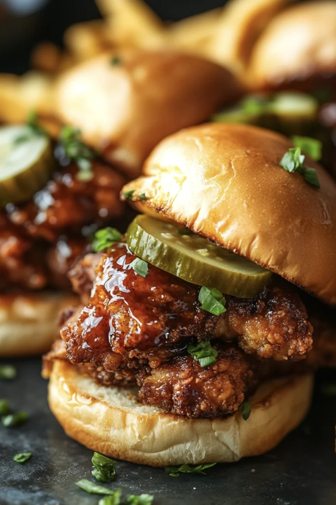 Nashville Hot Honey Butter Chicken Sliders 2 honey chicken slider2