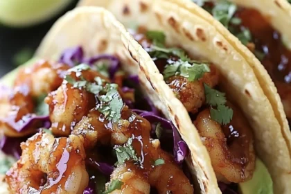 Hot Honey Garlic Butter Shrimp Tacos 25 honey shrimp tacos1