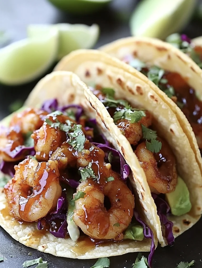 Hot Honey Garlic Butter Shrimp Tacos