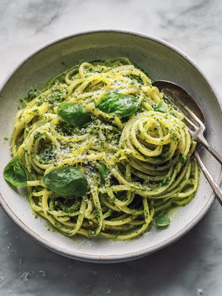 lemon basil pesto linguine