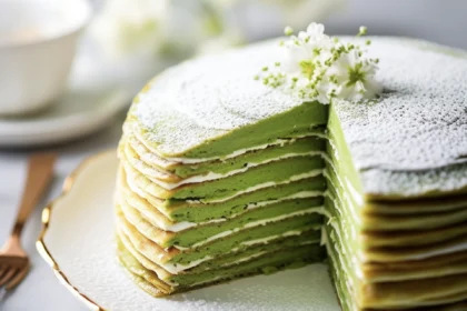 Matcha Mille Crêpe Cake – Delicate, Creamy & Stunning 1 matcha mille cake2