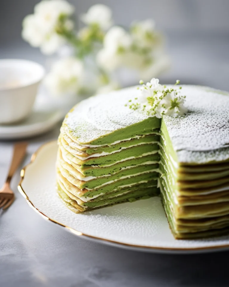Matcha Mille Crêpe Cake – Delicate, Creamy & Stunning