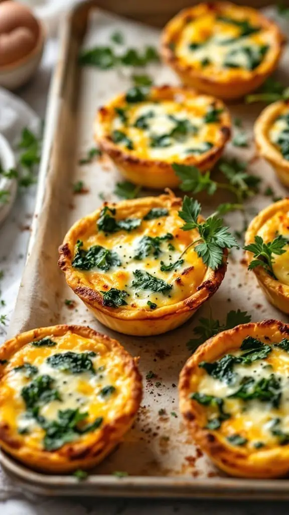 10 Delicious Ideas for Your Easter Family Party 6 Mini quiches with spinach and cheese