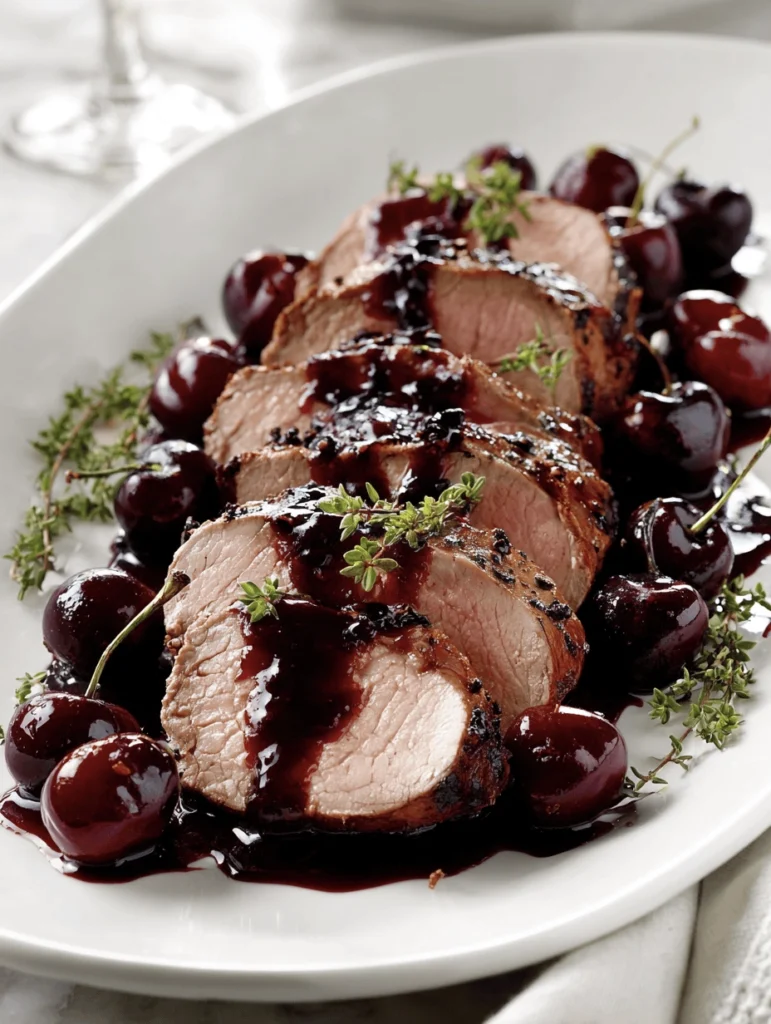Cherry Balsamic Glazed Pork Tenderloin 3 more cherry pork1