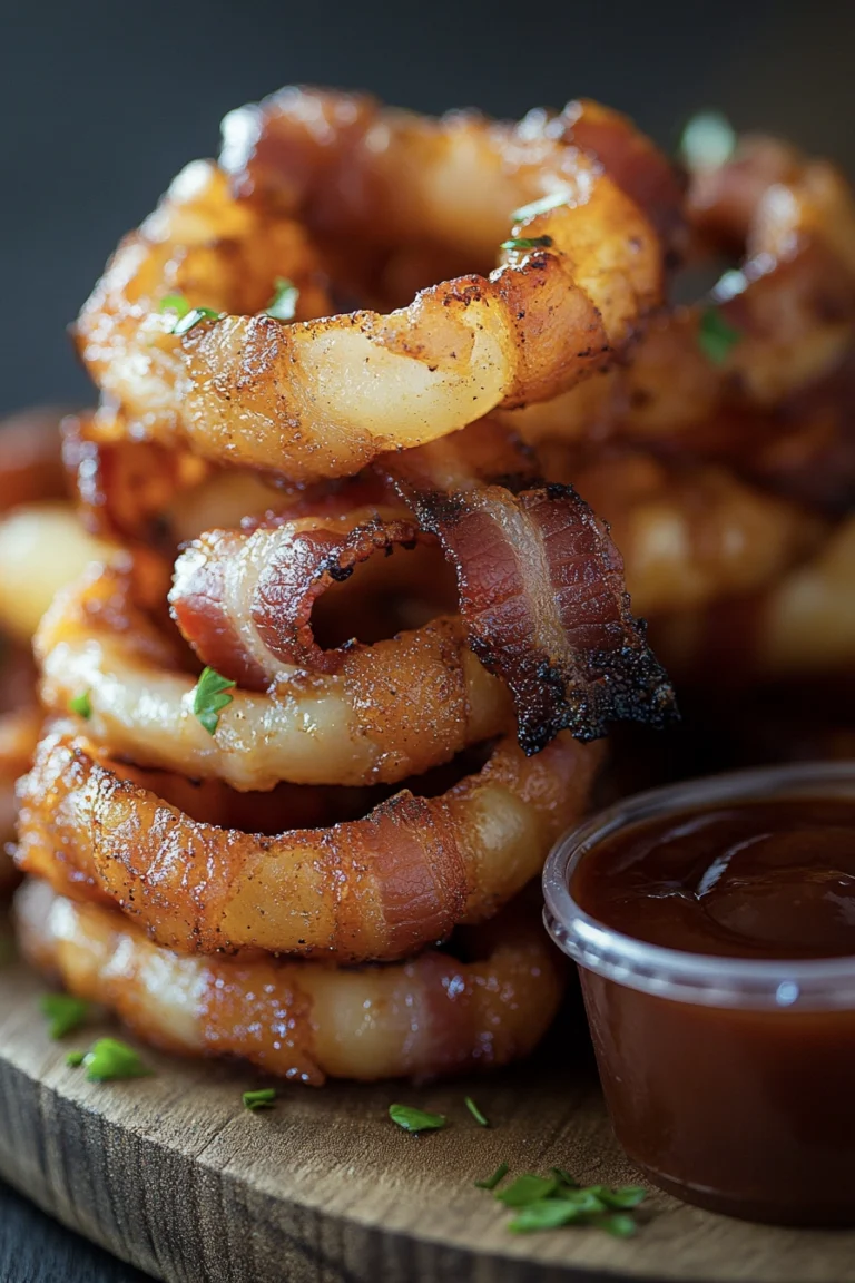 Air Fryer Bacon-Wrapped Onion Rings