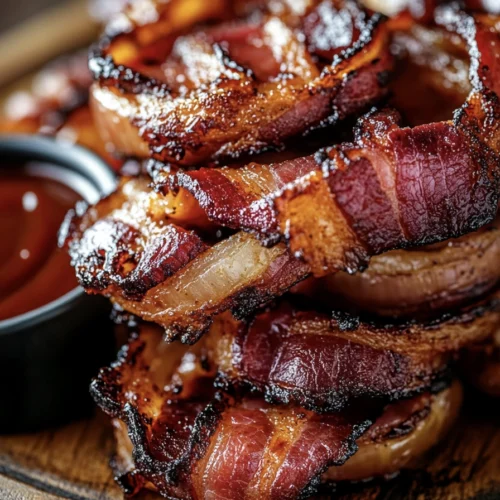 Air Fryer Bacon-Wrapped Onion Rings 4 onion rings11