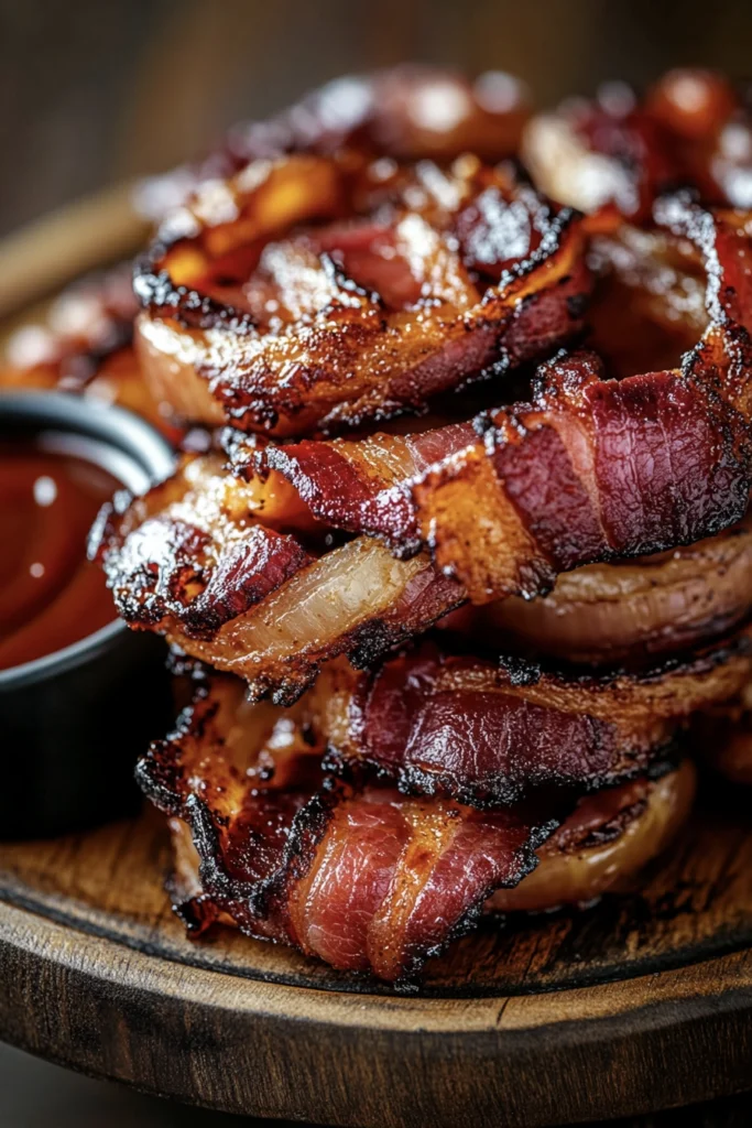 Air Fryer Bacon-Wrapped Onion Rings 2 onion rings11