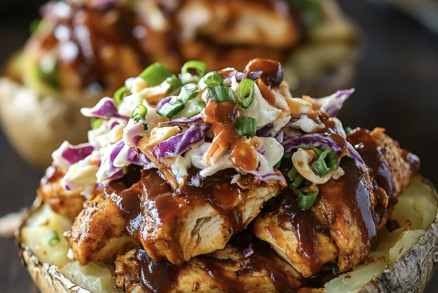 24 Irresistible Baked Potato Fillings You Need to Try 1 paula9876 Baked potato topped with BBQ chicken and coleslaw 0db49a16 3238 4de9 a572 841361d35475 0