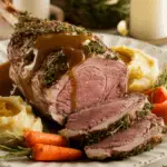 herb encrusted leg of roast lamb