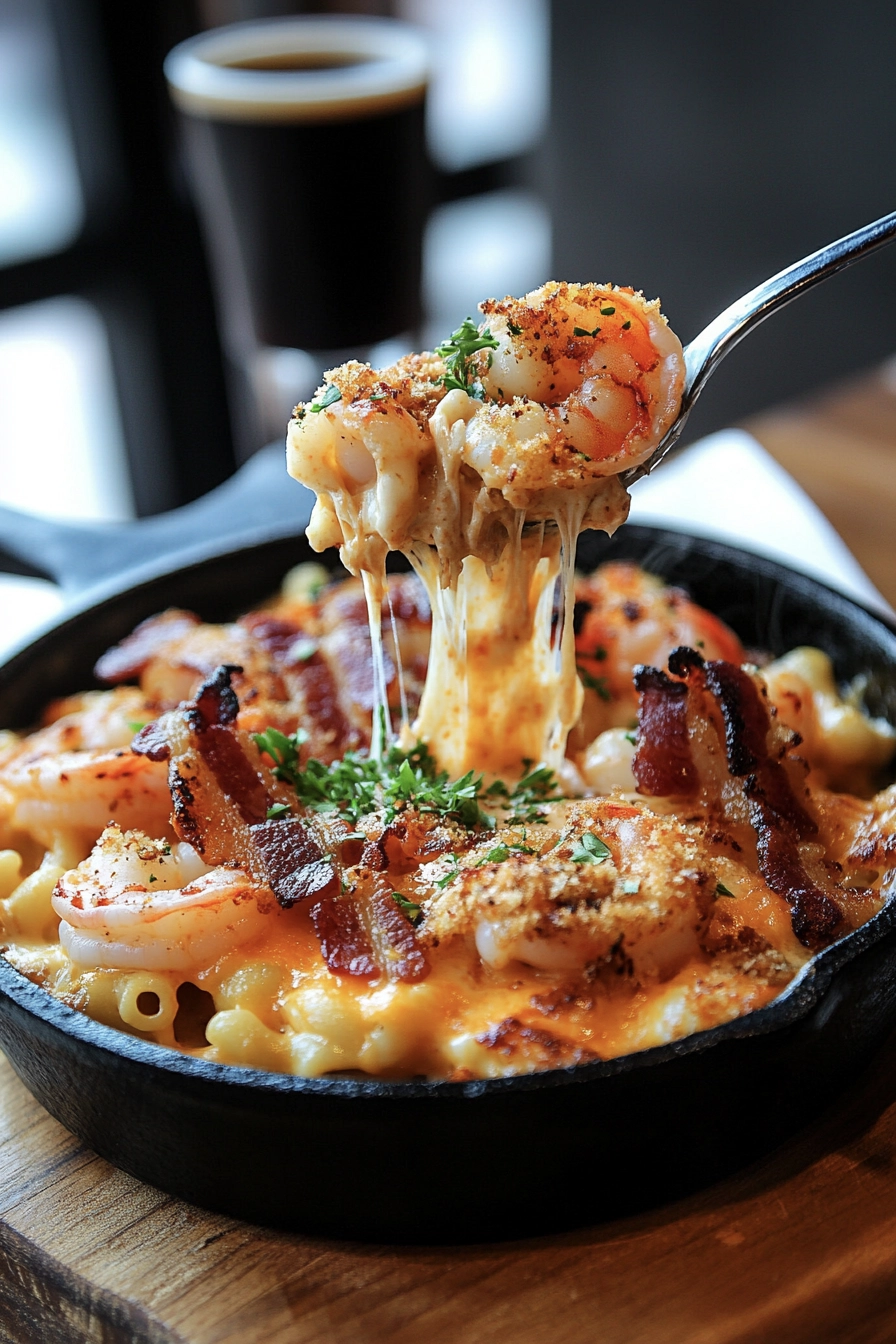 Spicy Cajun Shrimp Mac & Cheese with Crispy Bacon Topping 3 shrimp mac and cheese3