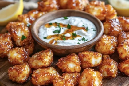 Sriracha Honey Fried Halloumi Bites with Garlic Yogurt Dip 25 sriracha haloumi bites 6