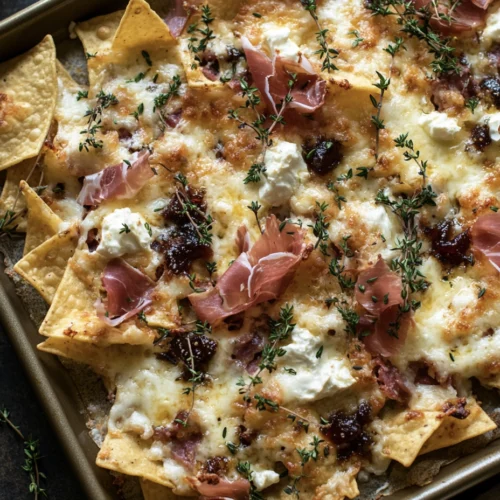 Borderline Genius Crispy Charcuterie Nachos 6 Plate of charcuterie nachos