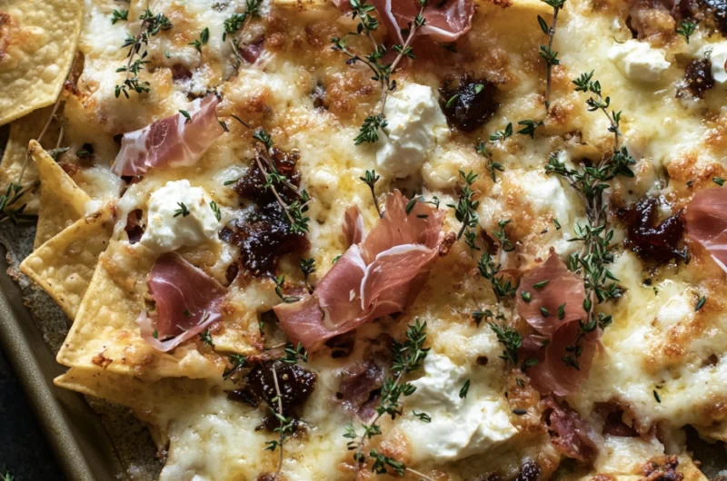 Plate of charcuterie nachos