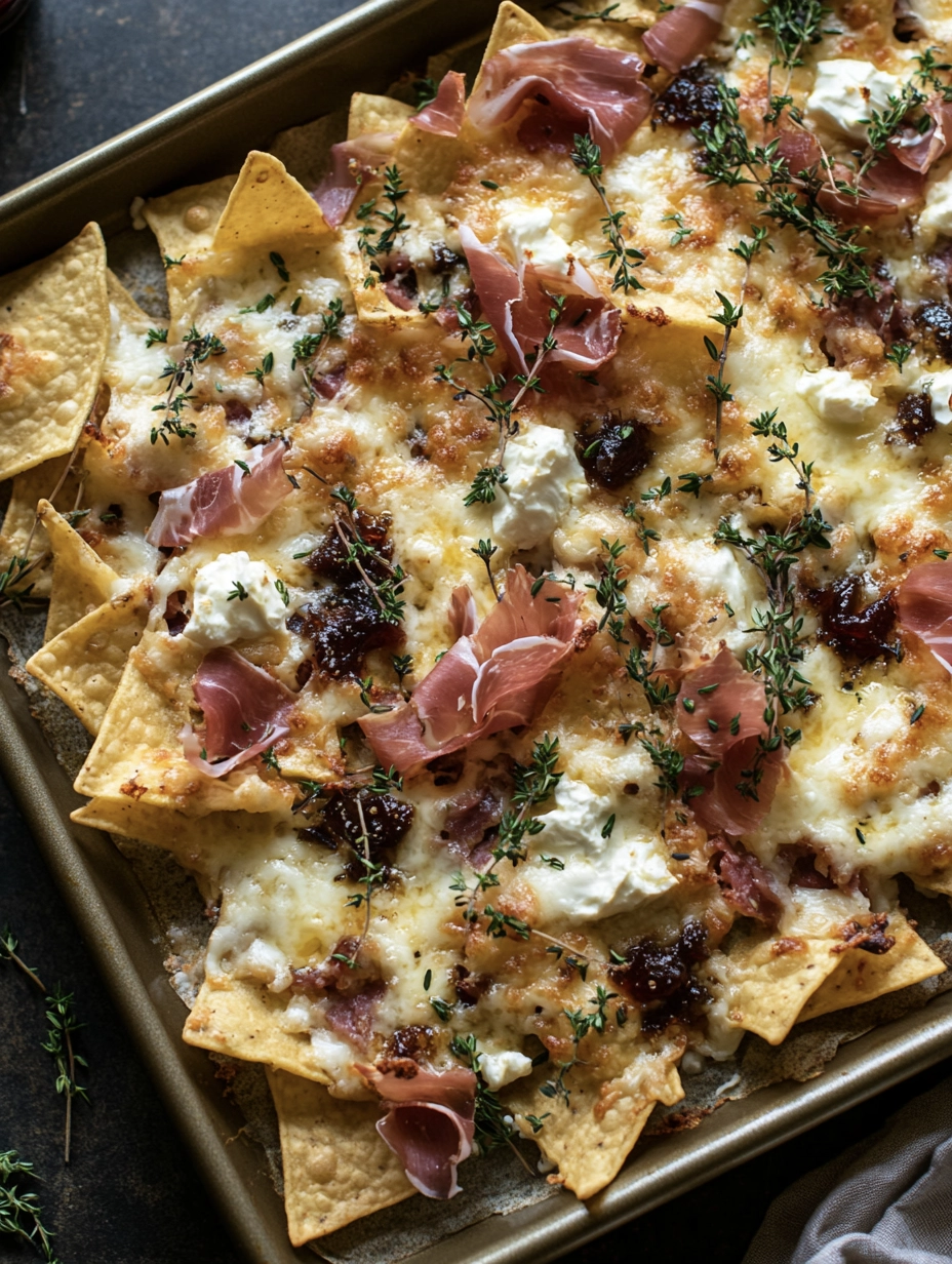 Plate of charcuterie nachos