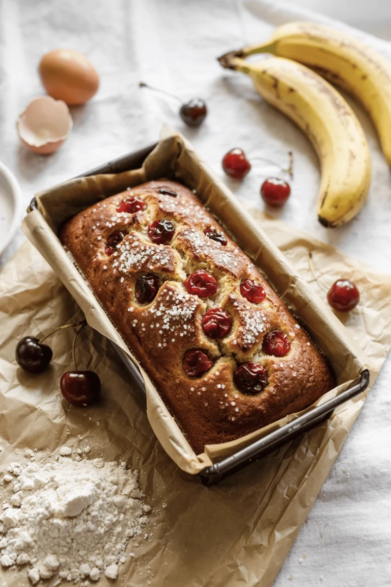 Delicious cherry banana bread sliced
