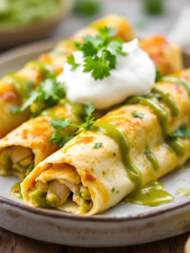 12 Deliciously Authentic Mexican Recipes to Try 10 Delicious Enchiladas Verdes with Chicken garnished with cilantro