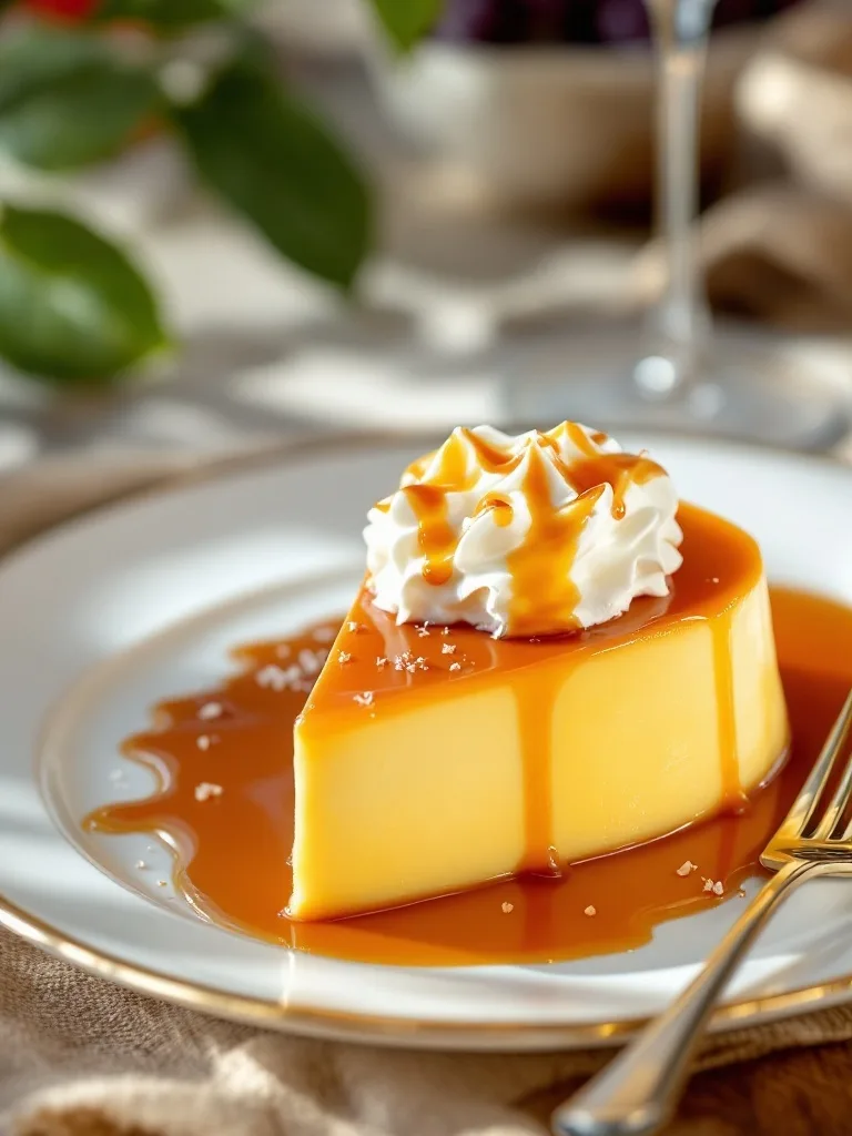 12 Deliciously Authentic Mexican Recipes to Try 12 A slice of Flan de Caramelo topped with whipped cream and caramel sauce