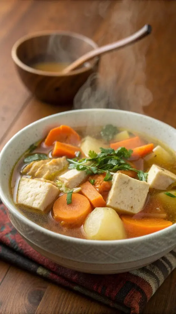 22 Easy Japanese Recipes You Can Make at Home 45 A bowl of Kenchin-Jiru (Japanese Vegetable Soup)