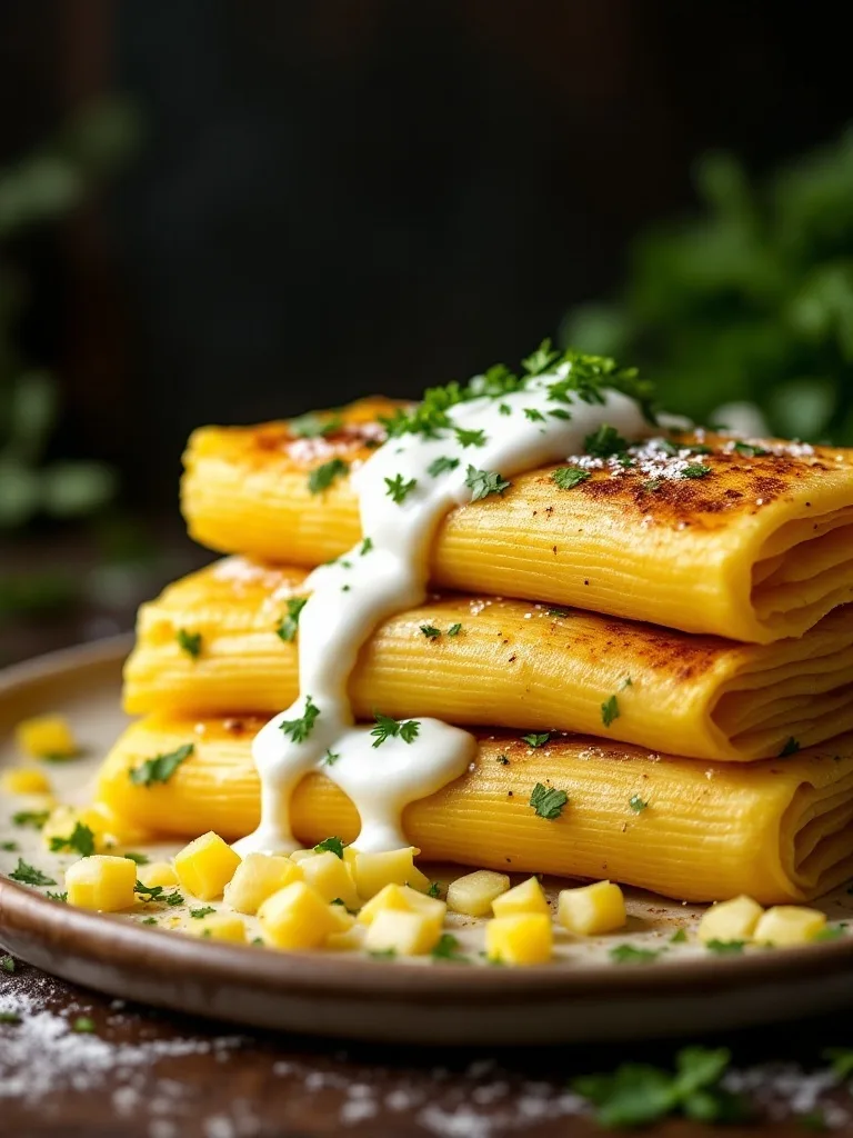 12 Deliciously Authentic Mexican Recipes to Try 3 Tamales de Elote served with cream and garnished with cilantro.
