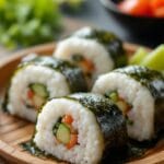 traditional onigiri rice balls with seaweed