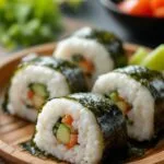traditional onigiri rice balls with seaweed