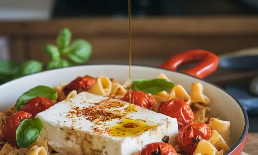 baked feta pasta with cherry tomatoes