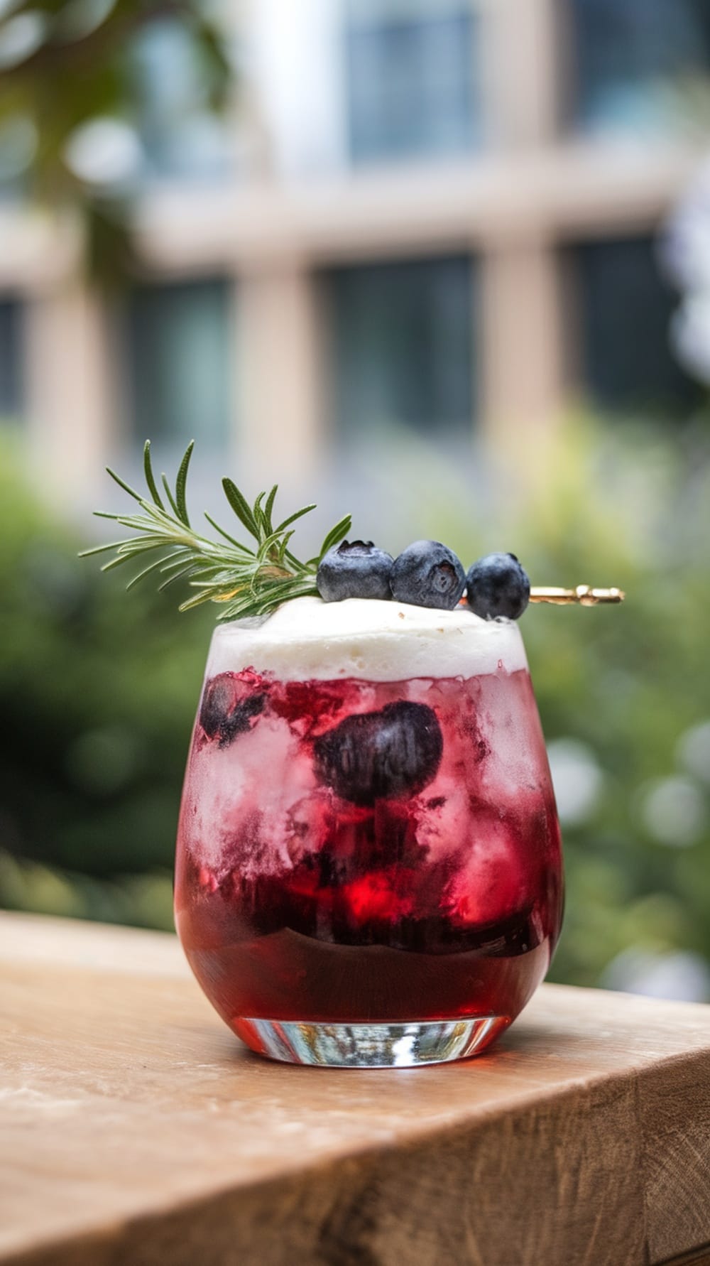 18 Epic Summer Cocktail Recipes to Keep You Cool All Season 3 A beautifully crafted Blueberry Gin Fizz cocktail garnished with blueberries and a sprig of rosemary.