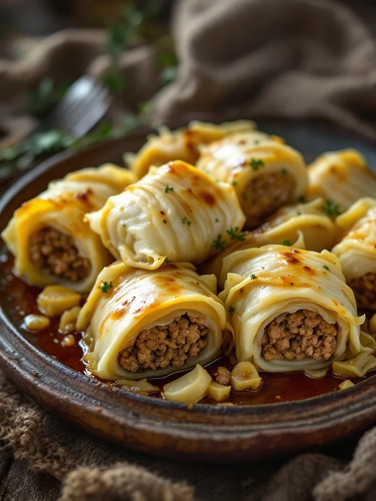 15 Delicious Food Ideas for a Viking-Themed Party 15 Delicious cabbage rolls with meat filling, garnished with herbs.