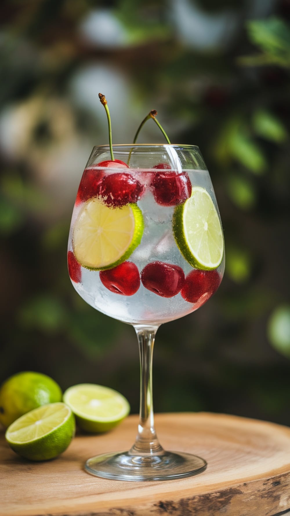18 Epic Summer Cocktail Recipes to Keep You Cool All Season 12 A refreshing Cherry Limeade Spritzer served in a glass garnished with cherries and lime slices.