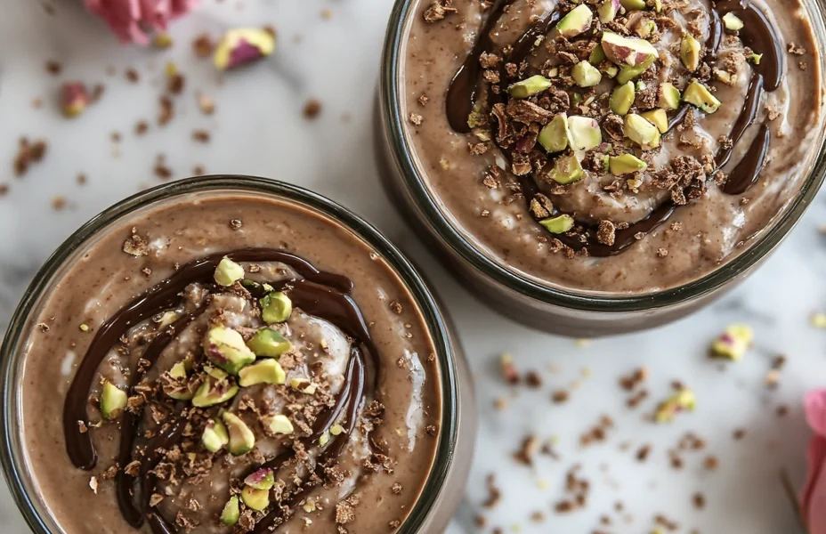 Decadent Dubai Pistachio Chocolate Bar Style Overnight Oats 1 dubai chocolate bar oats 14