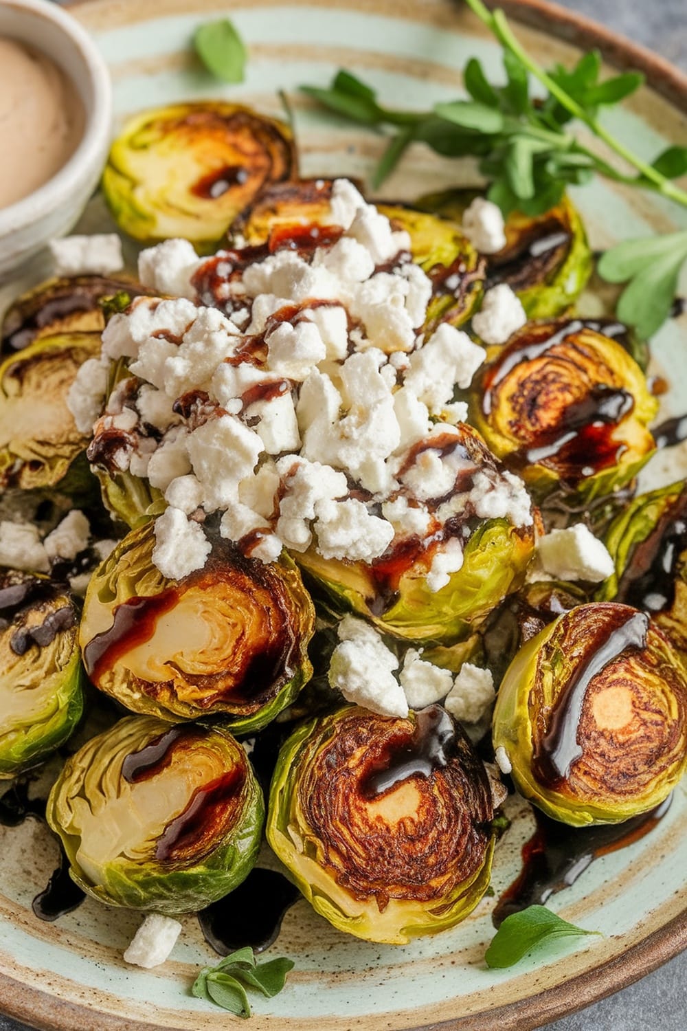 Feta-Topped Air-Fryer Brussels Sprouts
