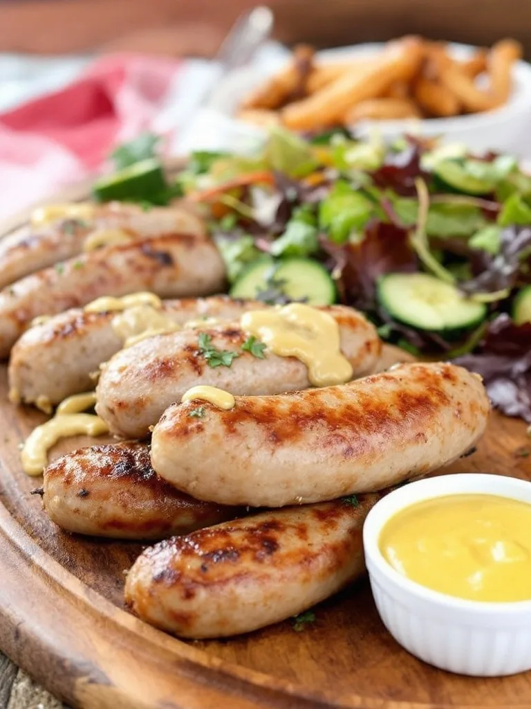 15 Delicious Food Ideas for a Viking-Themed Party 10 A platter of grilled pork sausages served with mustard sauce
