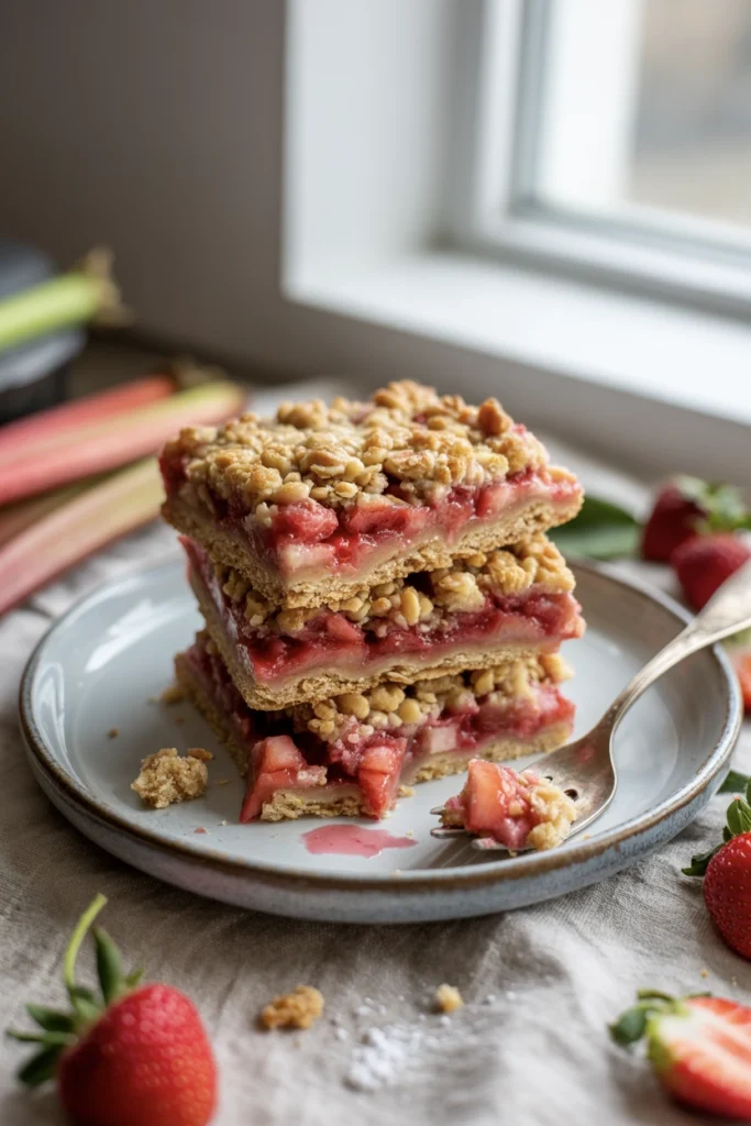 Insanely Easy Rhubarb-Strawberry Crumble Bars 2 rhubarb crumble bar 2