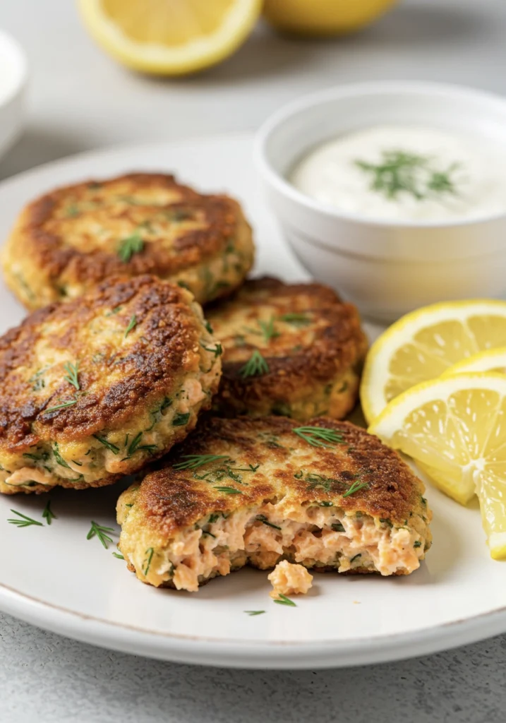 Crispy Salmon Patties with Lemon & Dill (5-Ingredient, Freezer-Friendly!) 3 salmon burger 2
