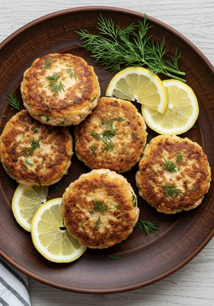 Crispy Salmon Patties with Lemon & Dill (5-Ingredient, Freezer-Friendly!) 4 salmon burger 5