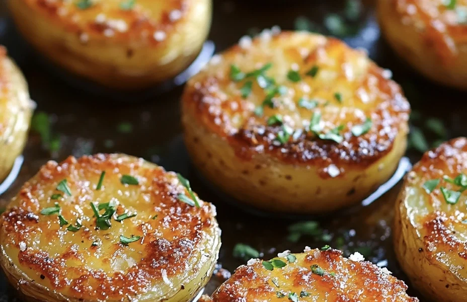 Crispy Parmesan Crusted Breakfast Potatoes with Hot Honey Butter 1 smashed parmesan potatoes 8