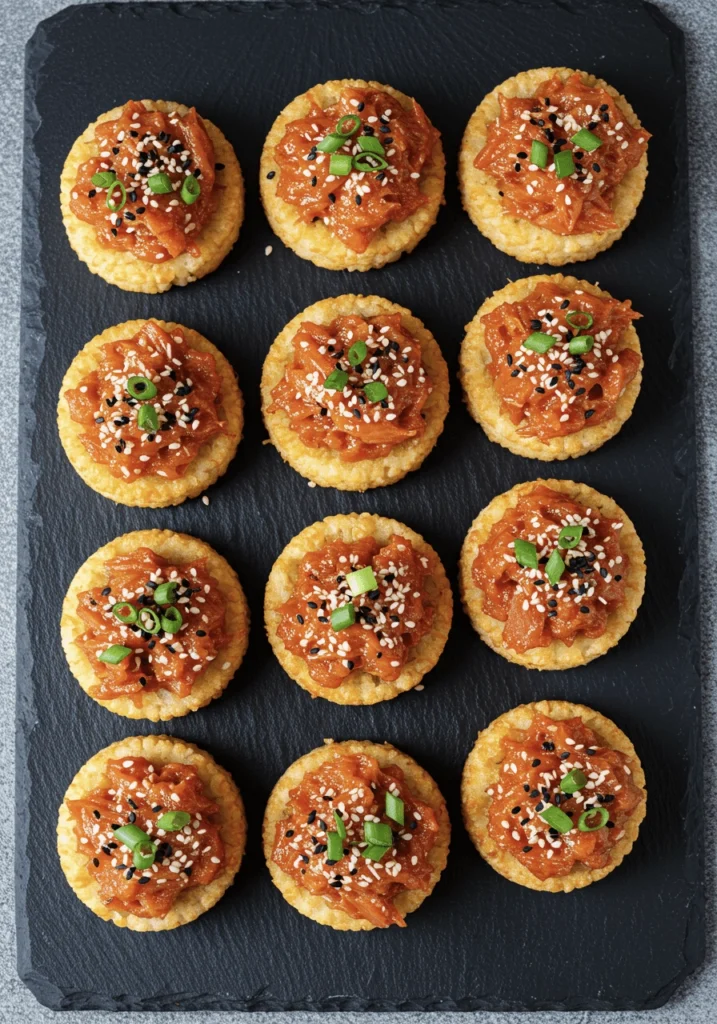 5-Minute Spicy Tuna Crispy Rice Bites 3 spicy tuna rice cakes 4