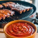 dish of spicy tomato ketchup glaze