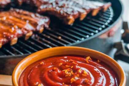 10 Incredible BBQ Sauces with 5 Ingredients or Less 1 dish of spicy tomato ketchup glaze