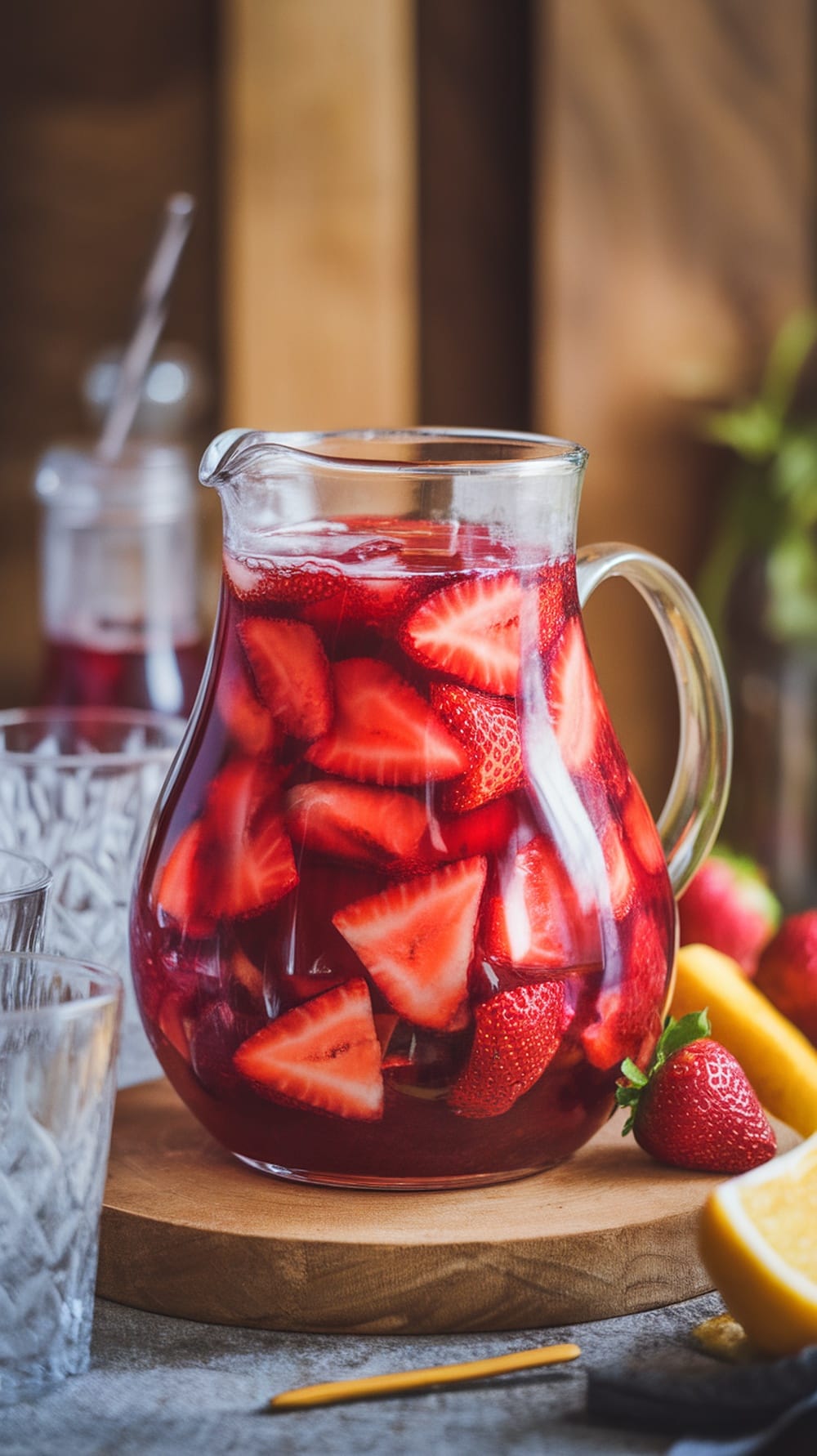 18 Epic Summer Cocktail Recipes to Keep You Cool All Season 13 A pitcher of refreshing strawberry sangria filled with sliced strawberries and citrus fruits, ready for summer parties.