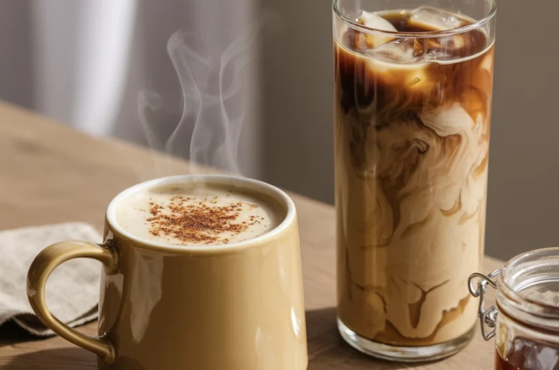 hot and iced tahini coffee