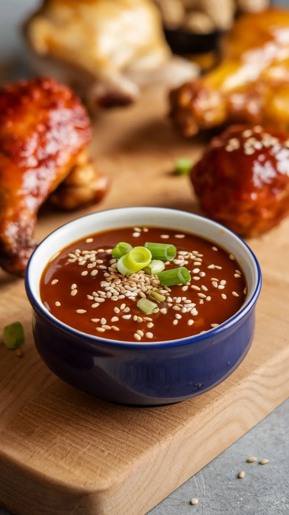 10 Incredible BBQ Sauces with 5 Ingredients or Less 6 Delicious homemade teriyaki glaze served in a small bowl, garnished with green onions and sesame seeds.