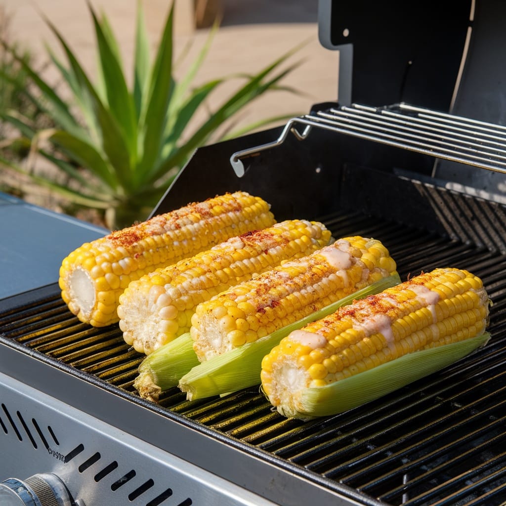15 Ridiculously Tasty BBQ Sides That Steal the Show 3 Grilled corn on the cob with seasoning on a BBQ grill