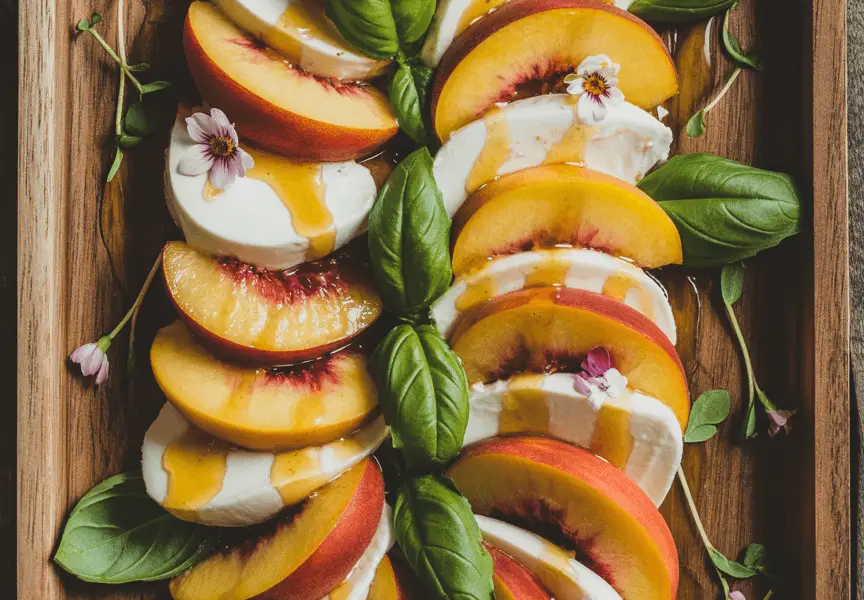 peach caprese salad