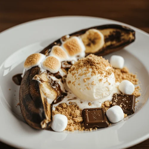 Sheet Pan S’mores Banana Boats 4 banana boat s'mores